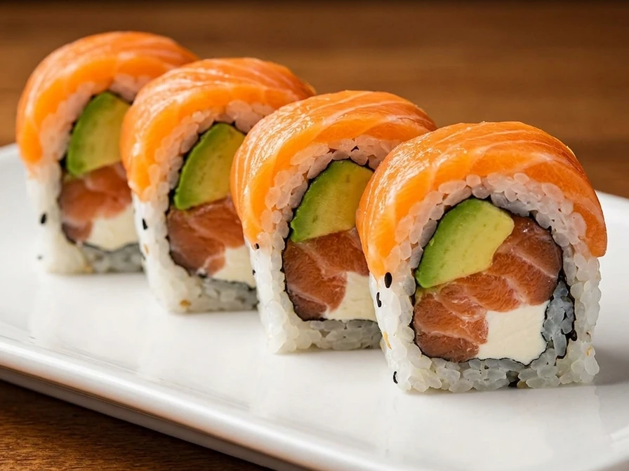 Assorted sushi rolls at A+ Buffet Sushi & Bar Calgary sushi buffet