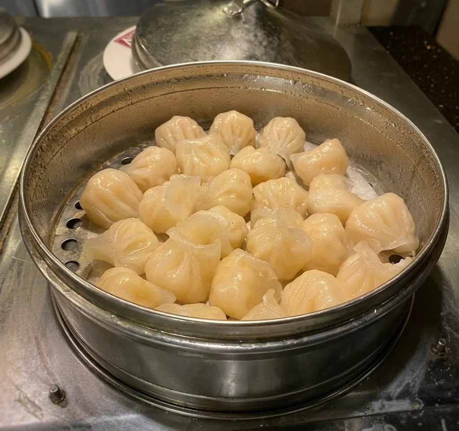 Dim sum dumplings and siu mai at A+ Buffet Sushi & Bar near Chinook Centre